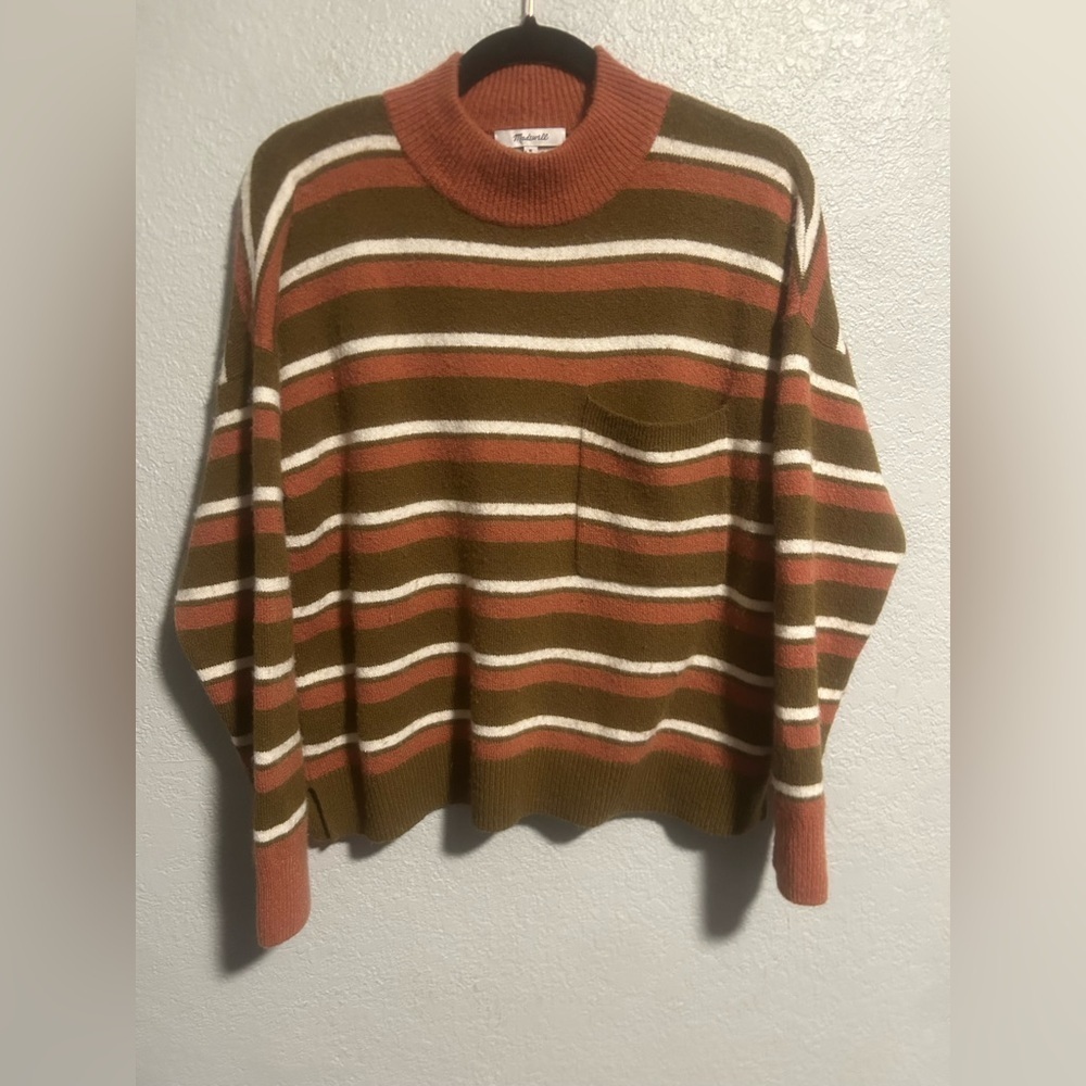 Madewell striped high neck sweater